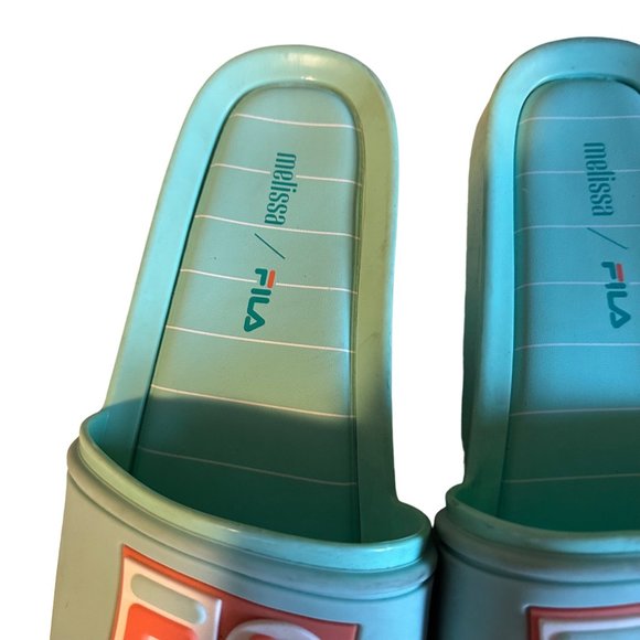 Fila Melissa MLSA PVC blue and coral slides size 7 - Picture 5 of 6